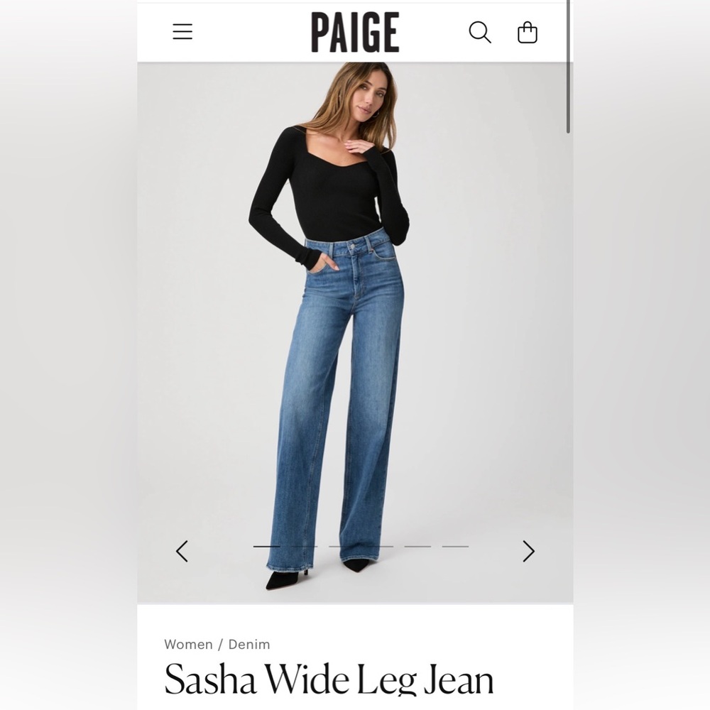 PAIGE Vintage High Waist / Wide Leg Jeans